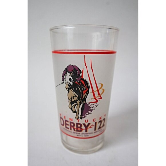 3 Vintage Kentucky Derby Glass Horse Racing Tumbler Drinking Glass 1996 2001 - Picture 4 of 6